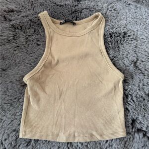 Zara beige ribbed tank top Size S